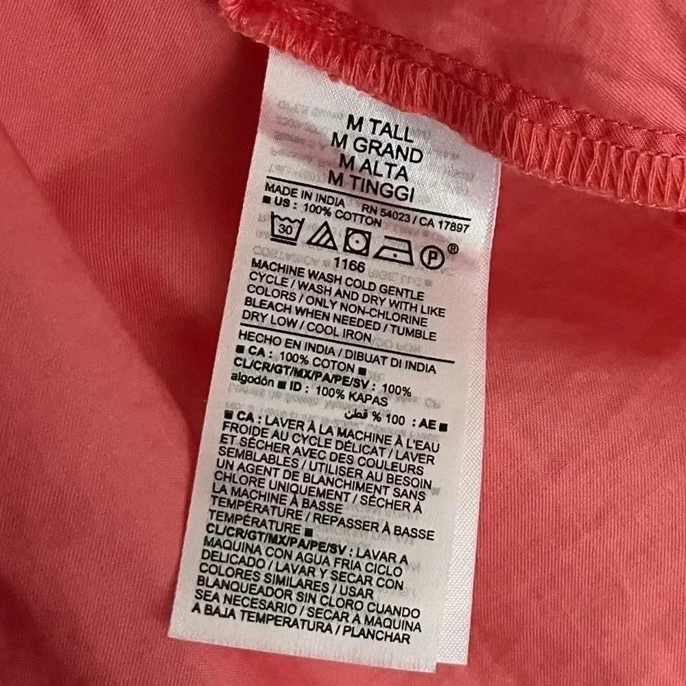 Old Navy Short Puff Sleeve Peplum Top Coral Pink Cutout Back Medium Tall